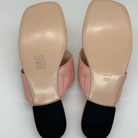 Gucci Marmont GG  Padded Chevron Matelasse Leather Thong Flat Sandals Shoes - Picture 15 of 16